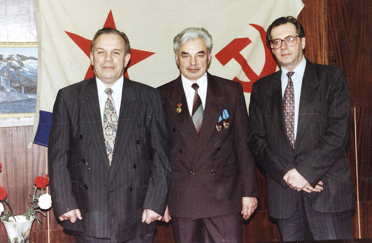 Слева направо: Борис Кузнецов, Михаил Соколовский, Евгений Сапиро. Март 1995 года