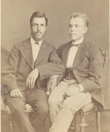 Н.Мешков с другом И.Королевым. 1875 г.